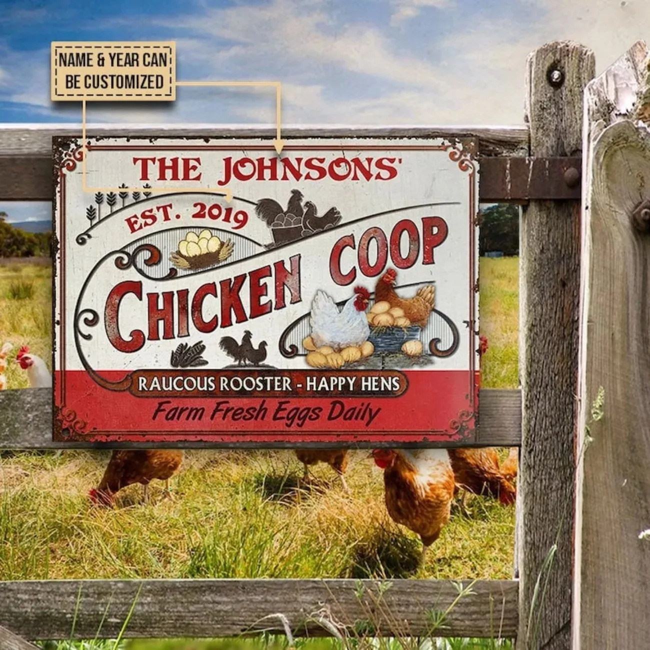 Farming Farmer - [2D Flat] Customizable Chicken Coop Sign