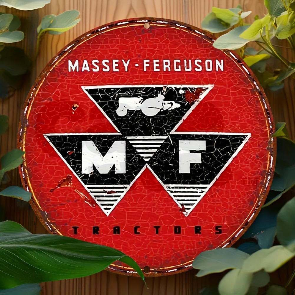 Farming Agriculture Logo - Vintage Massey Ferguson Tractors Round Metal